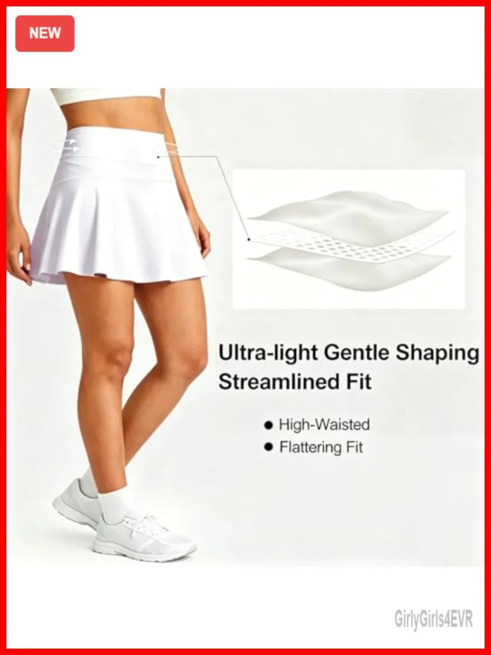 Pleated Tennis Skort with Inner Pockets High Waisted Athletic Golf Skirt